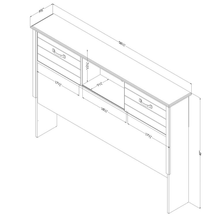 Ulysses Full Bookcase Headboard Wntr Oak