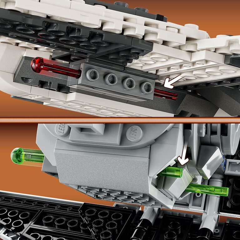 LEGO Star Wars Le chasseur Fang mandalorien contre l'Intercepteur TIE 75348 (957 Pièces)