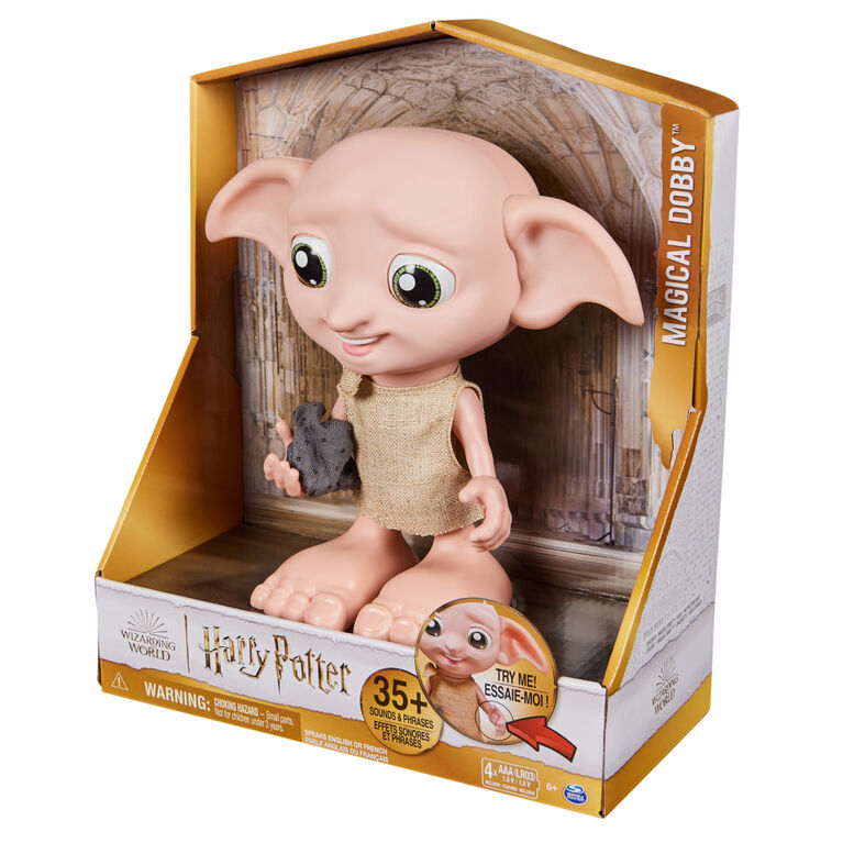 Wizarding World Harry Potter, Interactive Magical Dobby Elf Doll with Sock,  over 30 Sounds & Phrases, 8.5-inch, Kids Toys for Ages 6 and up