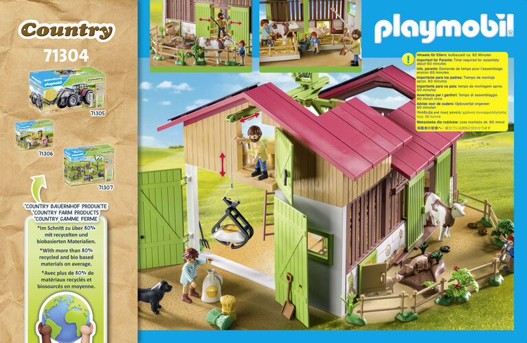 Playmobil 70132 - country la ferme - grande ferme avec silo et