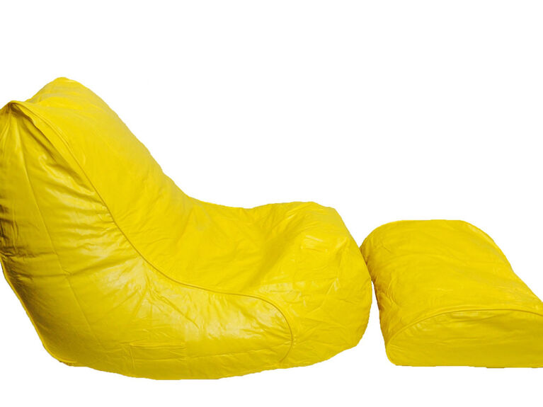 Vinyl Bean Bag Lounger w/Footrest Yellow Toys R Us Canada