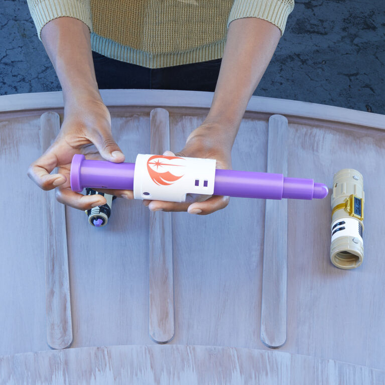 Star Wars Lightsaber Forge, Sabre laser de Mace Windu à lame violette extensible, jouet de déguisement personnalisable