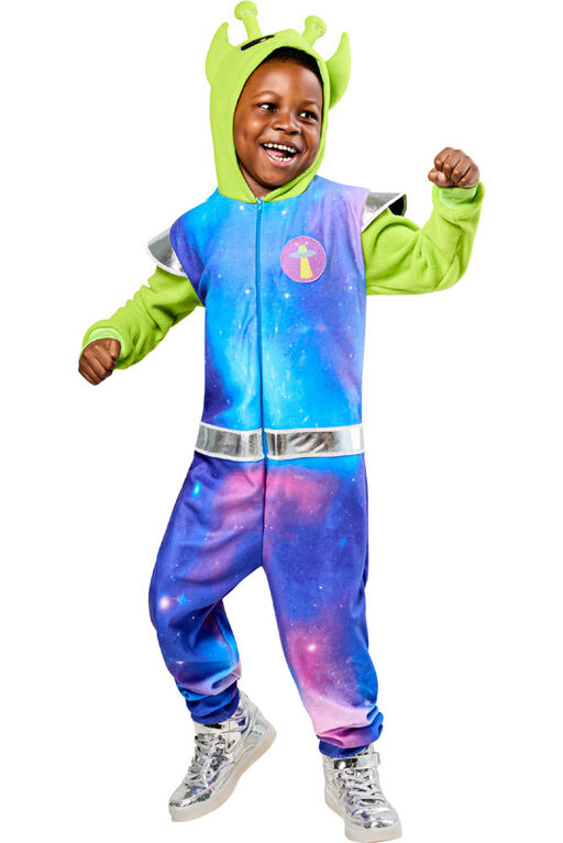 Rubies Alien Comfywear Hooded Jumpsuit for Kids, Unisex S/M
