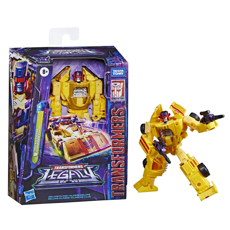 Transformers Generations Legacy, figurine Decepticon Dragstrip classe Delux