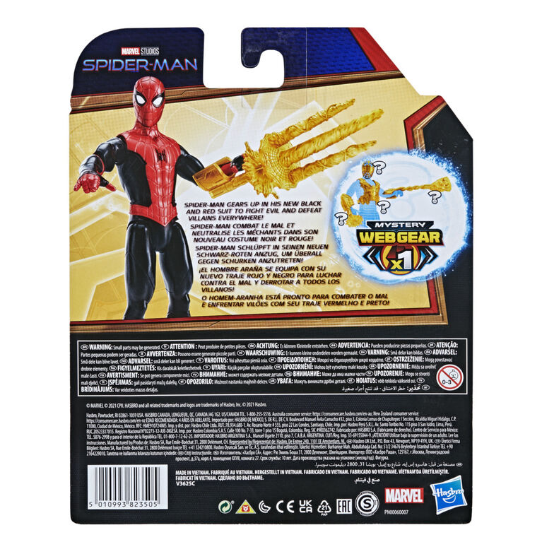 Marvel Spider-Man Mystery Web Gear Upgraded Black and Red Suit Spider-Man Action Figure