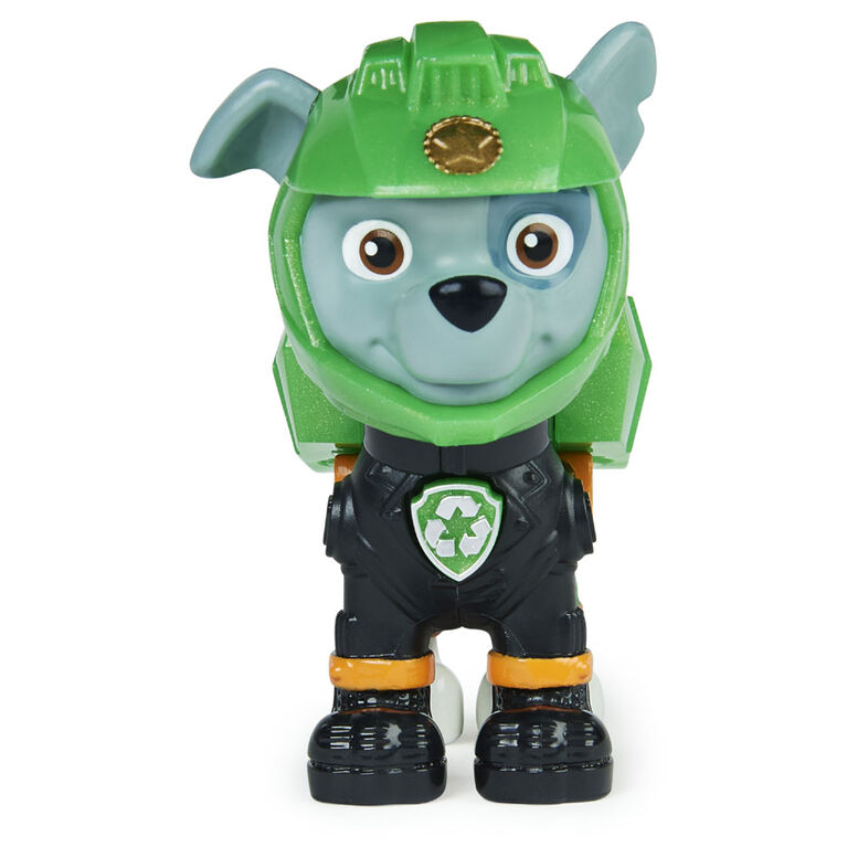 PAW Patrol, Moto Pups Rocky Collectible Figure with Wearable Deputy Badge