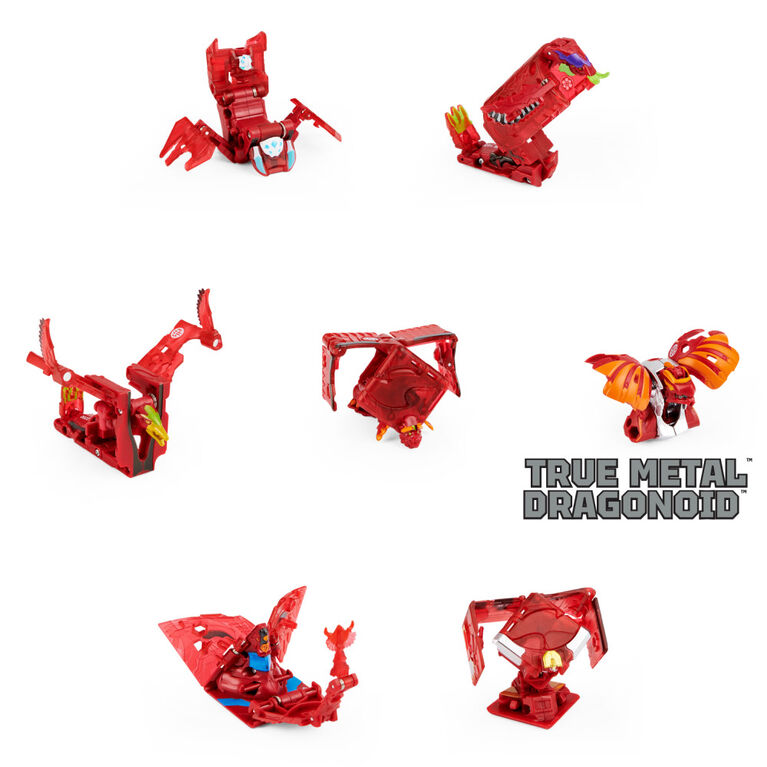 Bakugan, GeoForge Dragonoid, 7 en 1, inclut un Dragonoid True Metal exclusif et 6 Bakugan Geogan à collectionner