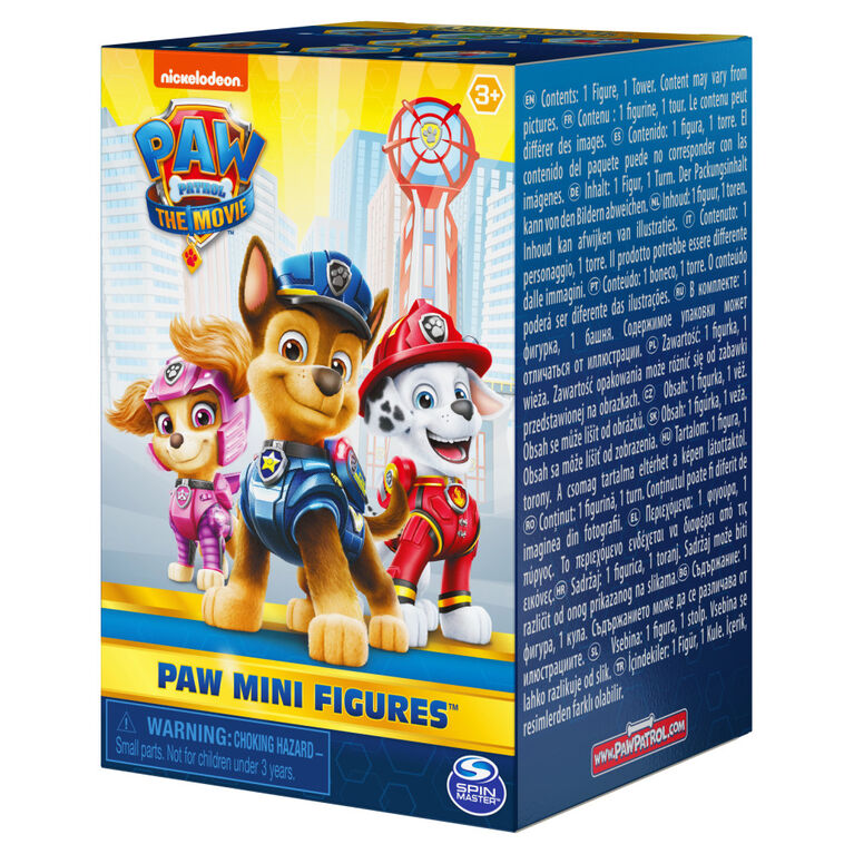 PAW Patrol, Movie 2-inch Collectible Blind Box Mini Figure with Ultimate City Tower Container (Style May Vary)