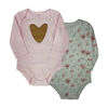Rococo 2 PK Bodysuit - Pink, Newborn