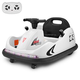 Voltz Toys Bumper Car Rectangular 360 Rotation with Remote, White