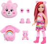 Poupée Barbie Cutie Reveal Chelsea et accessoires, série Bisounours, petite poupée avec costume et 6 surprises (les styles peuvent varier)