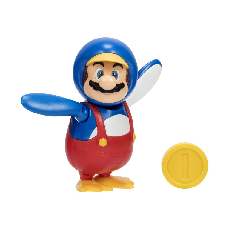 Nintendo 4" Figure - Penguin Mario with Coin