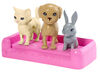 Coffret de jeu Bain des animaux Barbie avec poupée Barbie blonde et 3 figurines d'animaux à changement de couleur