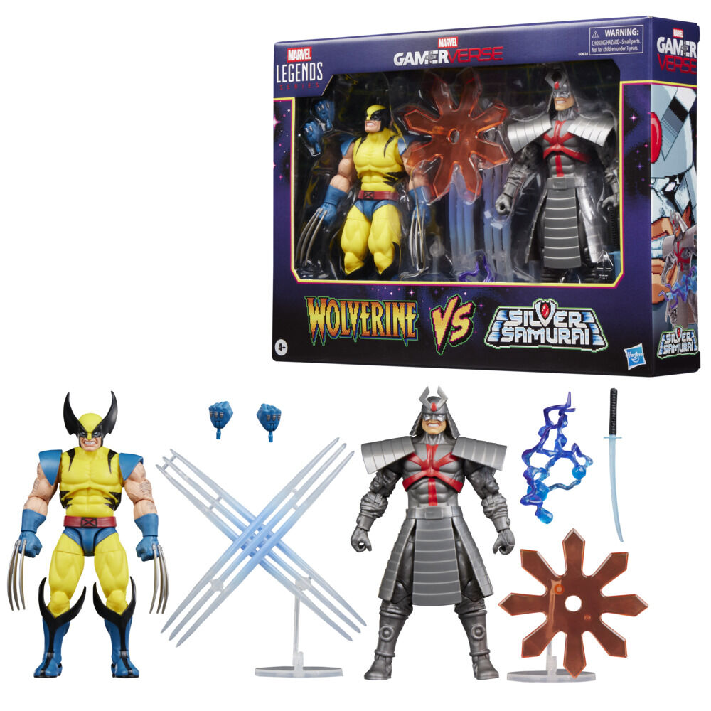Marvel Legends Series Gamerverse Wolverine contre Marvel's Silver Samurai, figurines de collection