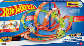 Hot Wheels - Coffret Collisions Épiques, 5 zones de collisions