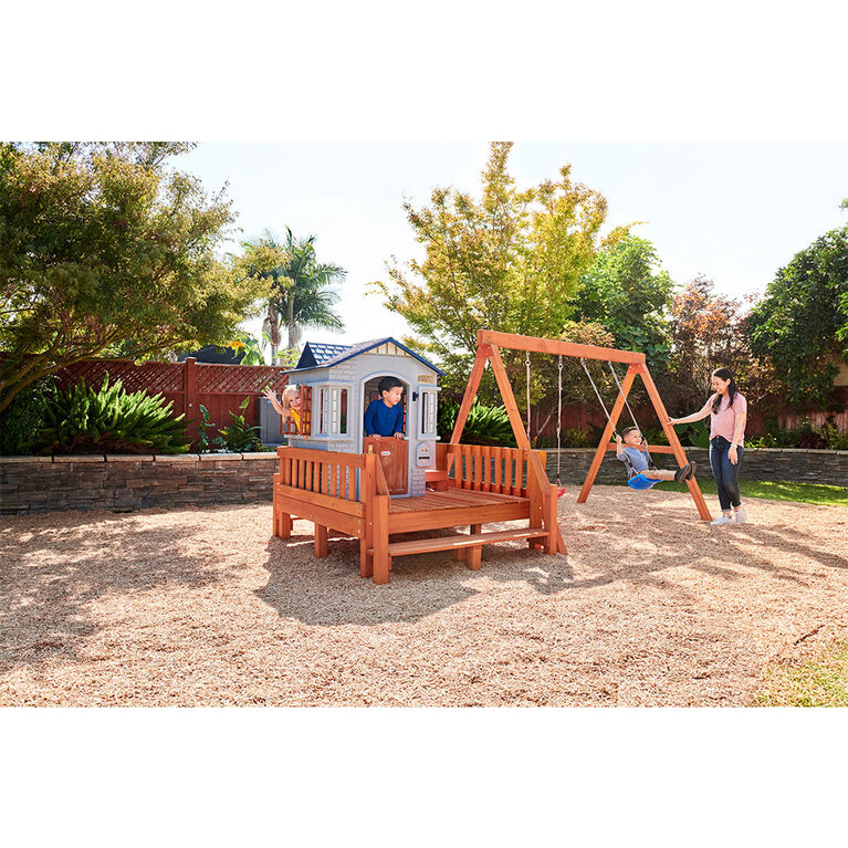 Real Wood Adventures Chipmunk Cottage Backyard Playset for Kids by Little Tikes
