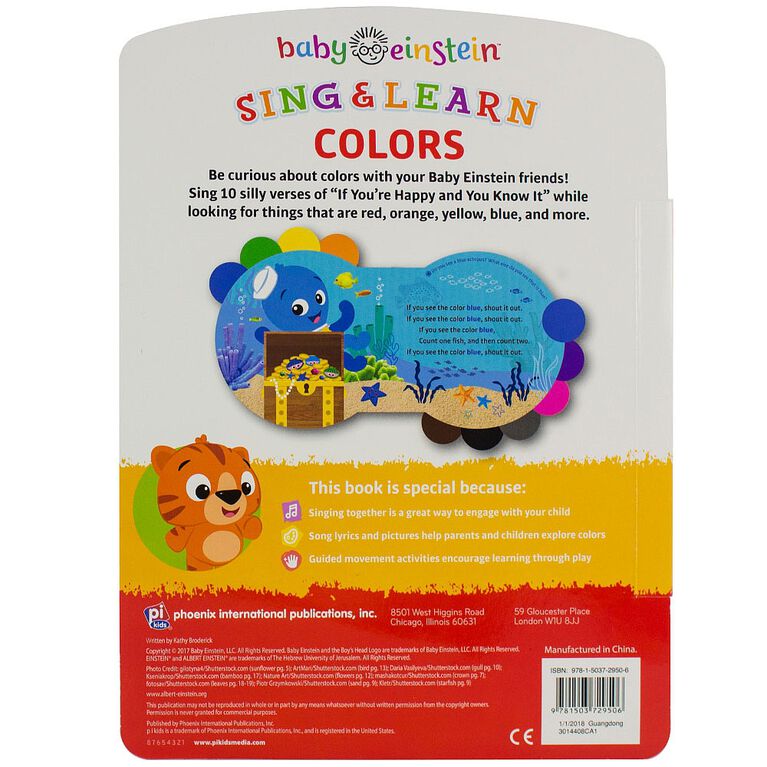 Baby Einstein Sing and Learn Board Book Colors Toys R