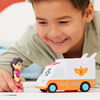 Disney Junior Firebuds, Violette et Axelle, figurine articulée et ambulance avec mouvement des yeux interactif