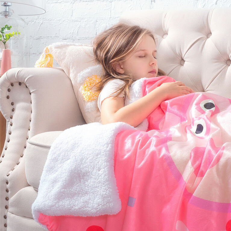 Peppa Pig Sherpa Throw Blanket, 50 x 60 inches
