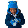 FlapJackKids - Mitaines de ski déperlantes pour tout-petits, enfants, garçons - Poignets côtelés - Dino / Bleu - Grand 4-6 ans
