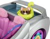 Cabriolet Barbie Extra, Voiture 2places Argentée et Pailletée avec Roues qui Tournent