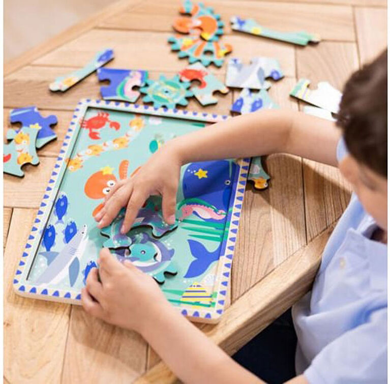 Melissa and Doug - Underwater Jigsaw Spinning Gear Puzzle