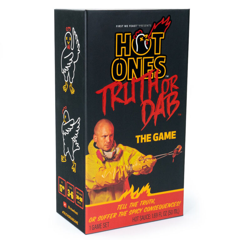 Hot Ones Truth or Dab The Game - Hot Sauce Included (Ages 17+)