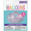 6 Ballons De Latex Transparents Avec De Jolis Confettis Roses 12 ``- Pré-Remplis