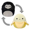 Squishmallows Flip-a-mallows de 12,7 cm -  June la banane jaune / Aron - le gorille noir