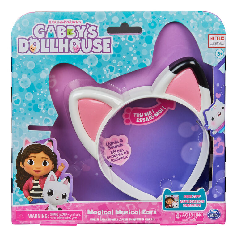 DreamWorks Gabby's Dollhouse, Magical Musical Cat Ears with Lights, Music, Sounds and Phrases