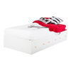 Summertime Mate's Platform Storage Bed with 3 Drawers- Pure White