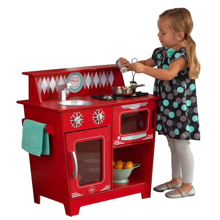 KidKraft - Kitchenette enfant en bois classique - Rouge