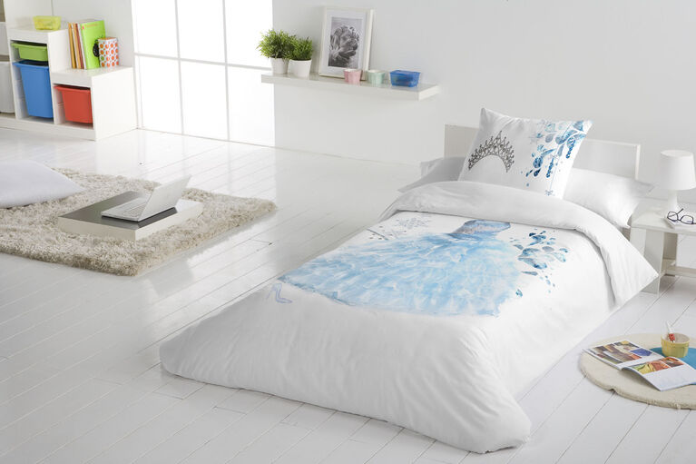 Gouchee Design - Princess Blue Digital Print Twin Duvet Cover Set