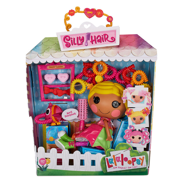 Poupée Lalaloopsy Silly Hair - April Sunsplash avec toucan comme animal de compagnie, poupée à coiffer de 13 po (33 cm)