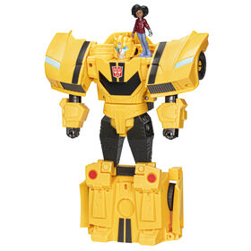 Transformers EarthSpark, figurine Spin Changer Bumblebee de 20 cm avec figurine Mo Malto de 5 cm