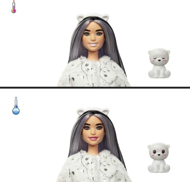 Barbie Cutie Reveal Snowflake Sparkle Doll - Polar Bear Plush Costume
