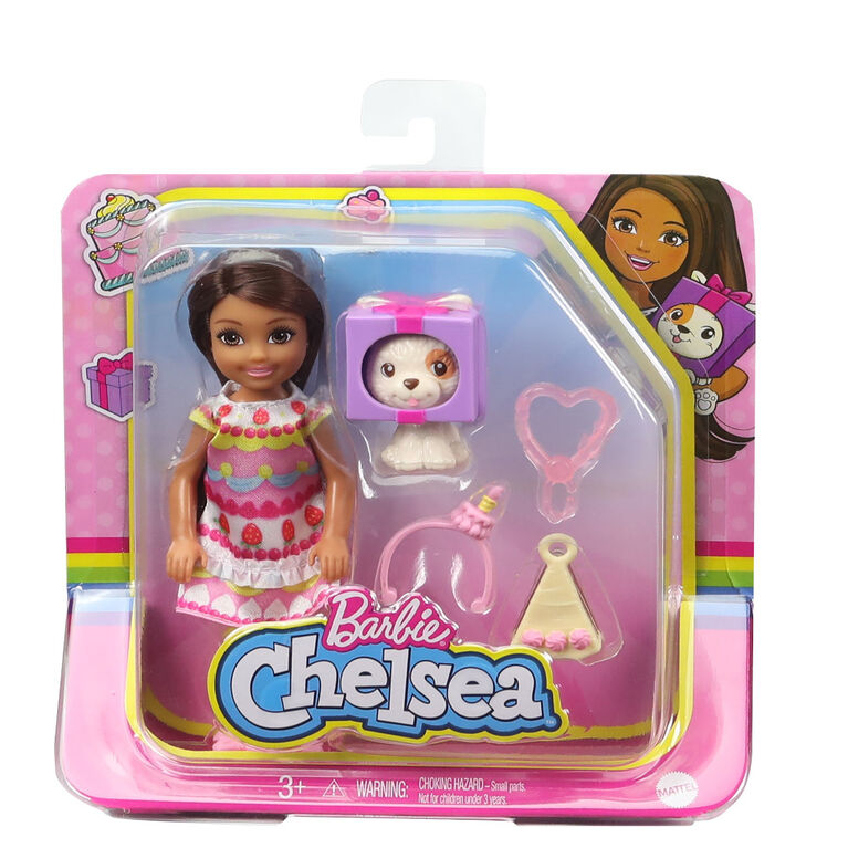 Poupee Chelsea Deguisee 15 Cm Brune En Costume D Anniversaire Avec Animal Et Accessoires Toys R Us Canada
