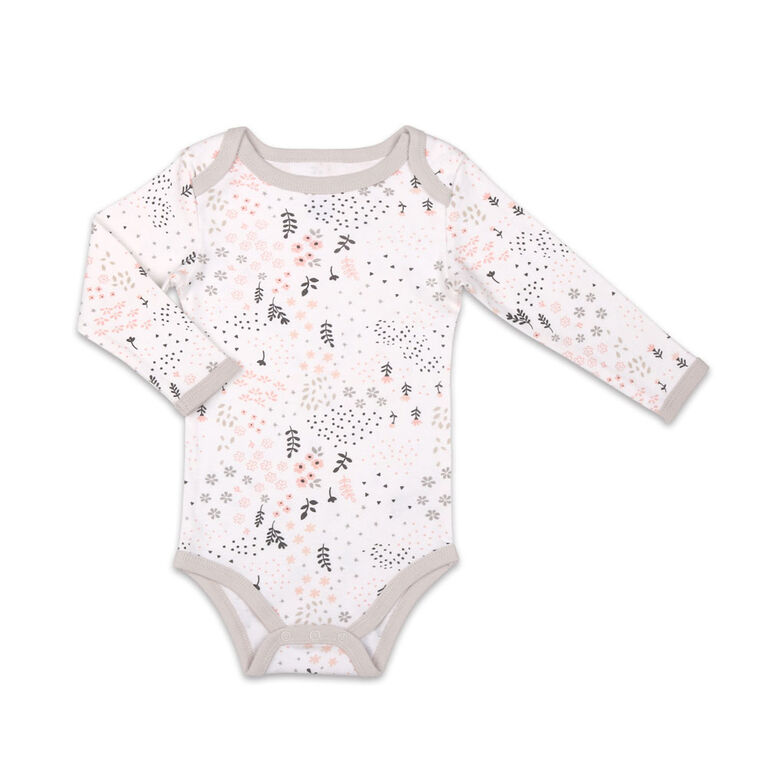 Koala Baby Bodysuit and Pant Set, Floral Print with Grey Pants  - 6-9 Months