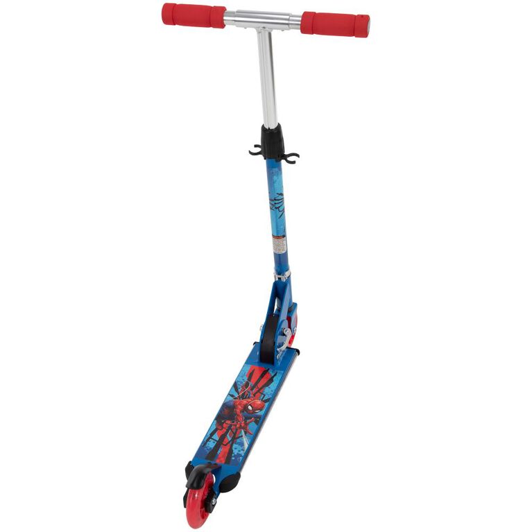 Huffy Electro-Light Inline Scooter featuring Marvel Spider-Man, Red and Blue