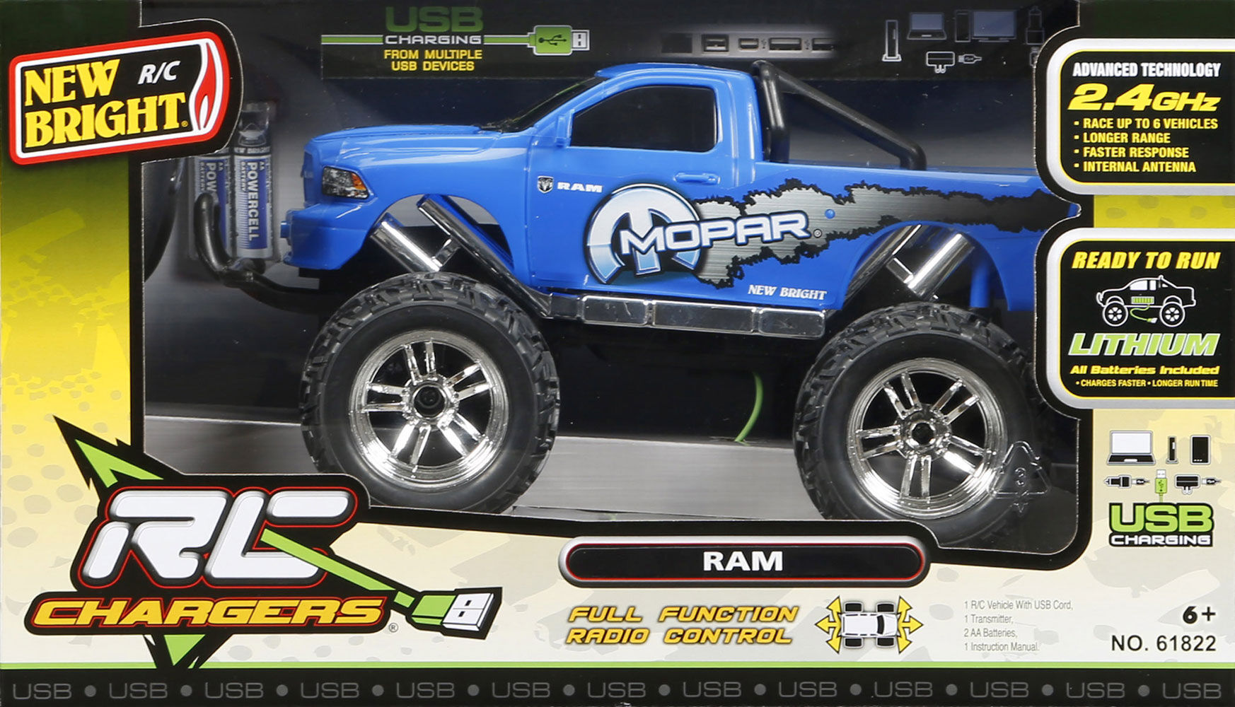 New Bright 1:15 Scale Radio Control 6.4v MOPAR Ram