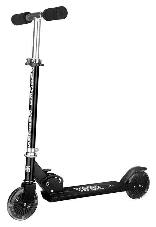 Rugged Racer  2 Wheel Kick Scooter- Black - English Edition