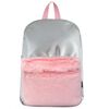 S. Lab Silver Shimmer Backpack w/Faux Fur Pocket