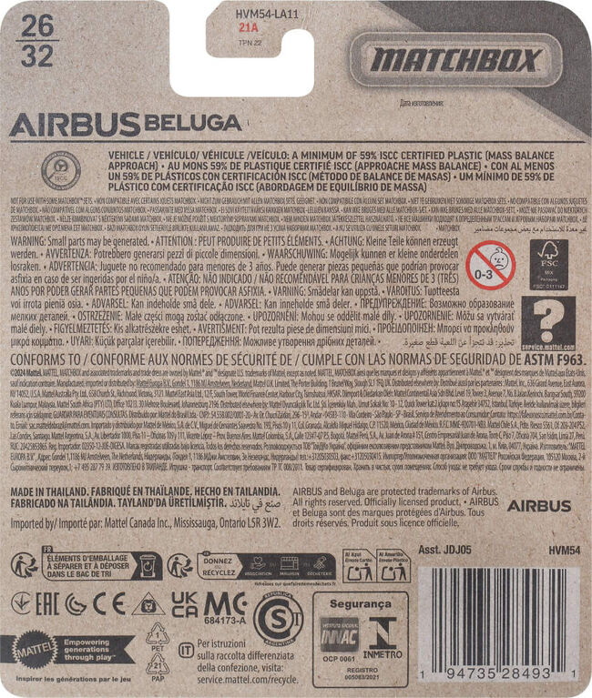 Matchbox Sky Busters Airbuss A300-600ST Beluga Aircraft