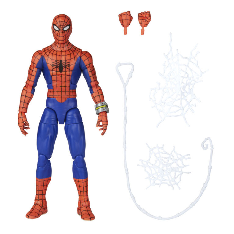 Marvel Legends Series Spider-Man, figurine Spider-Man japonais 60e anniversaire de 15 cm, 6 accessoires