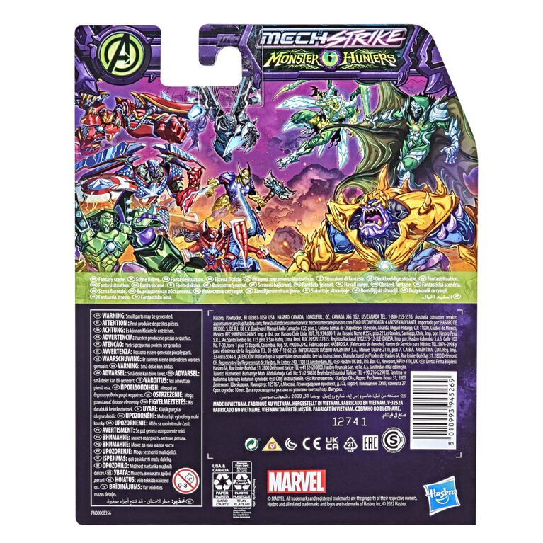 Marvel Avengers Mech Strike Monster Hunters Thor Toy, 6-Inch-Scale Action Figure with Accessory