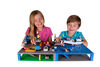 Strictly Briks - Trap and Gap Brik Tower - 10" x 10" - 32 x 32 pegs - 4 Baseplates - 15 Stackers - Blue, Gray, Green