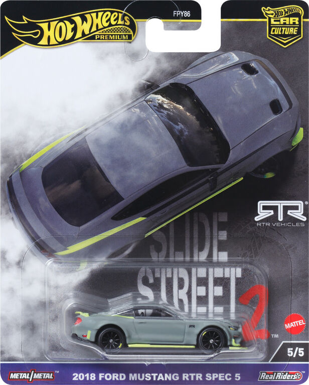 Hot Wheels Premium Car Culture Slide Street Ford Mustang RTR 1:64 Scale Collectible Toy Vehicle
