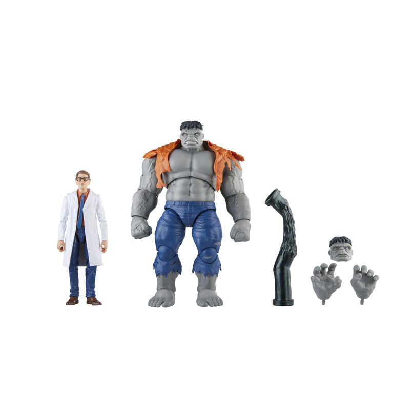 Hasbro Marvel Legends Series Gray Hulk et Dr Bruce Banner, Avengers 60e anniversaire, figurines de collection de 15 cm