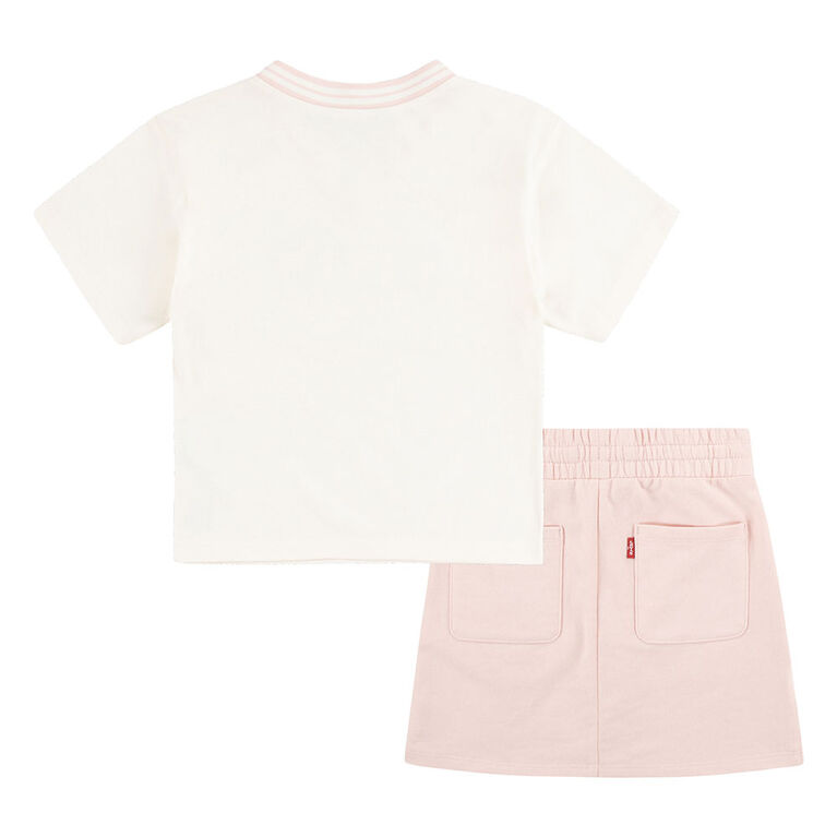 Levis T-shirt and Skirt Set - Pink