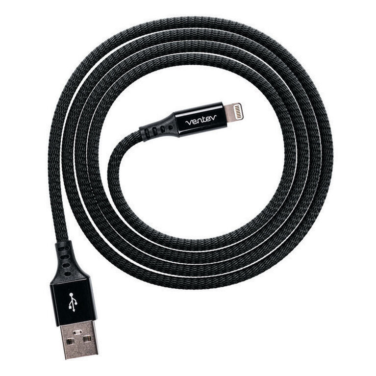 Ventev 587870 Charge/Sync Metallic Cable Lightning 4ft Black